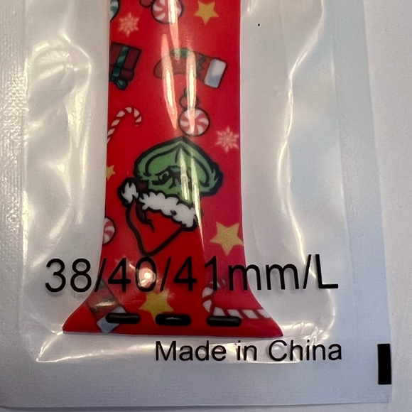 Christmas Grinch silicone adjustable Apple Watch band red green 38/40/41mm NWT - Picture 3 of 12